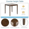 FONTOI Modern Wooden Square Counter Height Dining Table for Small Home Kitchens and Stylish Contemporary Dining Areas, Walnut, 34.5"*34.5"*36" - 4 of 4