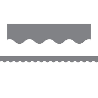Teacher Created Resources Gray Scalloped Border Trim, 35 Feet (Pack of 6)