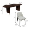79 inch V-shaped Base Oval Walnut Colored Dining Table with 8 Dining chairs Suitable for Dining Room and Living Room - 4 of 4