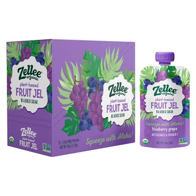 Zellee Organic Blueberry Grape Fruit Jel - 42oz/12ct