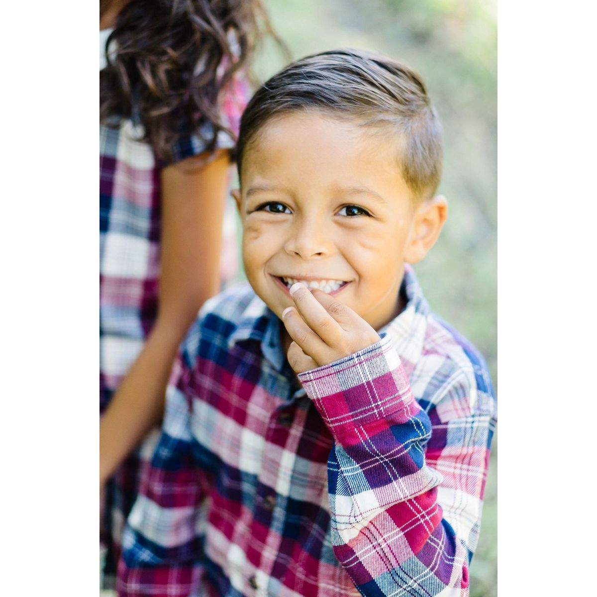 Hope & Henry Boys' Cotton Long Sleeve Brushed Cotton Flannel Button Down Shirt, Infant - thumbnail 3