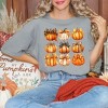 Simply Sage Market Women's Coquette Fall Pumpkin Chart Short Sleeve Garment Dyed Tee - 2 of 4