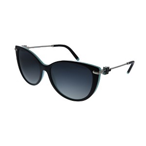Tiffany & Co. TF 4178 8055T3 Womens Cat-Eye Polarized Sunglasses Black On Tiffany Blue 57mm - 1 of 3