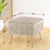 Cheer Collection 17" Square Faux Fur Stool - 3 of 4