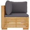 vidaXL Solid Teak Wood Patio Corner Sofa with Dark Gray Cushions – Versatile Outdoor Furniture for Garden, Terrace, Patio - Easy to Assemble - 4 of 4