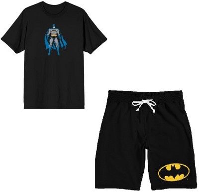 Batman Power Pose Men's Short Sleeve Shirt & Sleep Shorts Set