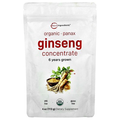 Micro Ingredients Organic Panax Ginseng Concentrate, 4 oz (113 g)