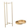 DOMETOUR Modern 2-Tier Metal Plant Stand Potted Plant Holder Shelf Folding with 2 Round Trays for Indoor Outdoor Golden - 4 of 4