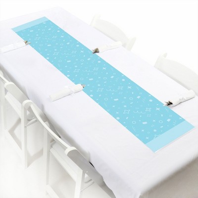 Big Dot of Happiness Blue Confetti Stars - Petite Simple Party Paper Table Runner - 12 x 60 inches