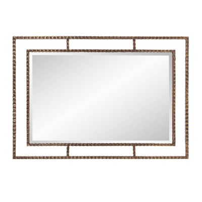Gavin Antique Bronze Textured Iron Framed Wall Mirror 17"x27"