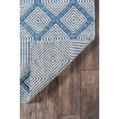 Langdon Blue Diamond Hand Woven Wool Area Rug