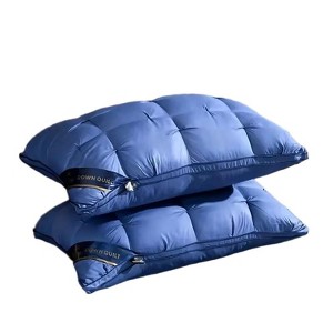 Dexmalle 100% Natural Cotton Blue Bread Pillow,Medium-Firm - 1 of 4