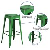 Merrick Lane Metal Stool with Powder Coated Finish and Integrated Floor Glides - 4 of 4