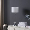 Ore International 25.5" Buffet Crystal Floral Metal Table Lamp Chrome: Elegant Linen Shade, UL Listed - 4 of 4