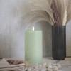 LumiPur 4"x8" Signature Natural Glow Flameless Wax Pillar LED Candle Sage Green - image 2 of 4