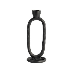 Oval Ring Taper Candle Holder - Contemporary Abstract Metal Candle Display for Home or Office Decor - Wedding Event Candle Decor - 1 of 4