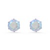 Steeltime Ladies stainless steel and simulated rainbow color diamond stud earrings. Color Options: Gold, Silver - 2 of 4