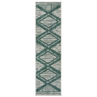 World Rug Gallery Contemporary Geometric Stripe Weather Resistant Reversible Indoor/Outdoor Area Rug