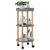 vidaXL 3-tier Trolley Gray 15 in.x15 in.x32.3 in. Engineered Wood&Solid Wood Pine - 3 of 4