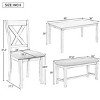 Counter Height Dining Sets 6 Piece, Dining Table Set For 6, Dining Set Solid Wood With X-Shaped Backrests Chairs -Cuddlewood - 4 of 4