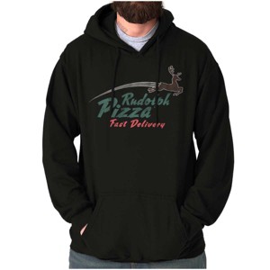 Christmas Rudolph Pizza Delivery Hoodie Sweatshirt Women Men Brisco Brands - 1 of 4