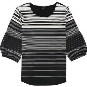Alfani Womens Striped Illusion Sleeve Pullover Blouse - 1 of 1