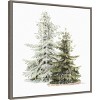 22" x 22" Vintage Wooded Holiday Trees in Snow Framed Wall Canvas Brown - Amanti Art - 2 of 4