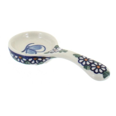 Blue Rose Polish Pottery Garden Butterfly Candle Holder