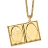 Chisel Stainless Steel Yellow IP-plated Cross Bible Locket Pendant on a 24" Curb Chain Necklace - 3 of 3