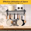 LunaLulinlk Hanging Pot Rack, Wall Mounted 2-Tier Pot and Pan Rack, Kitchen Storage Shelf with 10 S-Shaped Hooks - 2 of 4