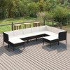 vidaXL Patio Lounge Set Outdoor Sectional Sofa Set Table Poly Rattan Black - 2 of 4