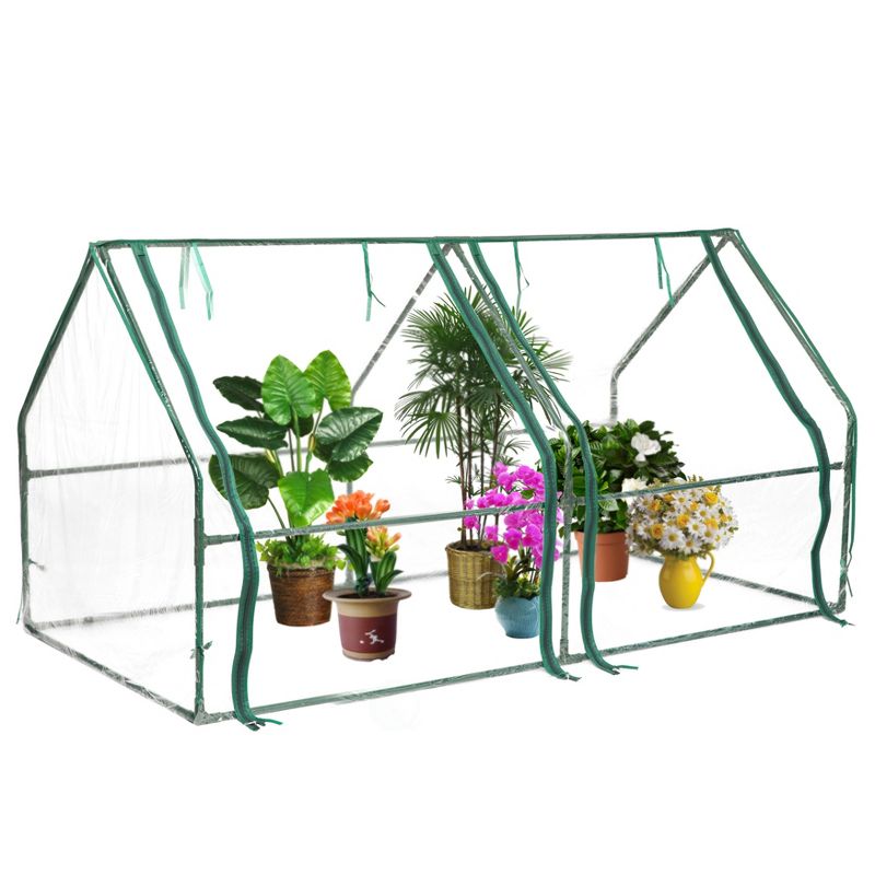 Gardenised Green Outdoor Waterproof Portable Plant Greenhouse with 2 Clear Zippered Windows, 1 of 12