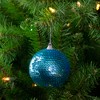 Northlight 3" Turquoise Blue Sequin Shatterproof Ball Christmas Ornament - 2 of 4