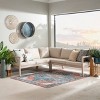 Linon 4pc Melita Acacia Sectional & Coffee Table Beige - image 2 of 4