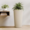 BENCMATE Planters Large Round 2PCS Indoor Planter Pot, Simple Design Outdoor Garden Plastic Plant Flower Pot Cone Striped, Beige, 13 - 2 of 4