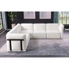 Standard Velvet Fabric Modular L-Shaped Sectional Sofas Set with Multiple Independent Seats, Includes Ottoman, and Wooden Metal Armrests - 2 of 4