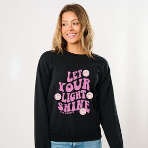 Simply Sage Market S.W.Smiley Let Your Light Shine Smiley Face Sweatshirt - 1 of 4