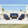 Spruce & Spring Outdoor Wicker Patio Outdoor Sofa Swivel Chair Coffee Table - 2 of 4