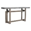 The Urban Port 59" Artisan Sideboard Console Table with Geometric Interlocked Base Distressed Matte Gray - 3 of 4