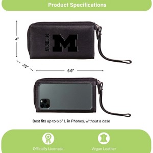 Evergreen NCAA Michigan Wolverines Black Leather Women's Wristlet Wallet Officially Licensed with Gift Box - 1 of 1