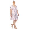 Plus Size Floral Short Sleeve Knee Length Dress - 2 of 4