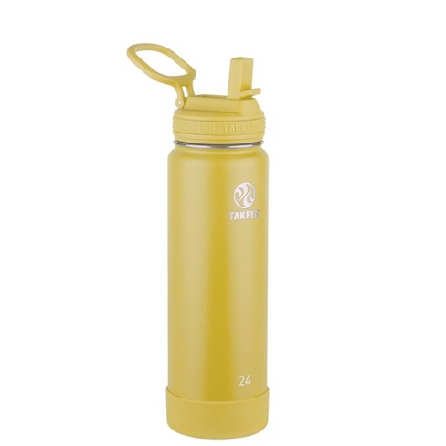 Takeya 24oz Actives Insulated Stainless Steel Water Bottle with Straw Lid -  Yellow