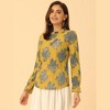 INSPIRE CHIC Women's Crochet Lace See-Through Ruffle Frill Neck Floral Elegant Blouse - 3 of 4