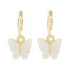 14K Gold and Lab Created Opal Butterfly Drop Earring - 4 of 4