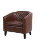 CAVINAS Upholstered ArmChair, Barrel Chairs with Soft Padded Armrest, Accent Chairs with Nailheads and Solid Wood Legs for Living Room, Bedroom - 3 of 4
