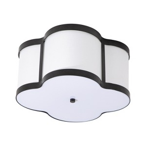 Maxax 16"  White Scallop Flush Mount Ceiling Light, 4-Light Dimmable Modern Farmhouse Fixture for Bedroom/Living Room - 1 of 4