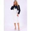 INSPIRE CHIC Women's Evening Bow Tie Front Turndown Collar Faux Fur Fluffy Cropped Coat - 3 of 4