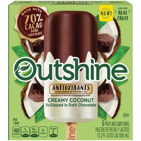 Outshine Half Dipped Coconut Frozen Fruit Bar 5ct Target