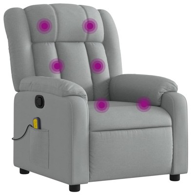 vidaXL Black Velvet Massage Recliner Chair - Manual Lounge Seat with Side Pocket and Vibration Points
