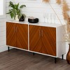NicBex Modern 58"W Sideboard Cabinet with 4 Doors Kitchen Buffet Cabinet with Metal Legs,White+Brown - 3 of 4